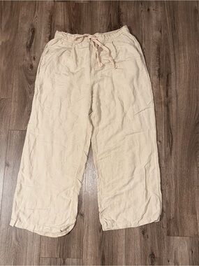 Linen Blend Pants Relaxed Breathable